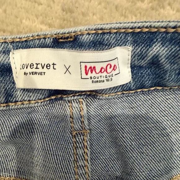 Lovervet by Vervet Distressed Light Blue Flare Jeans - Women size 27 - Picture 4 of 5